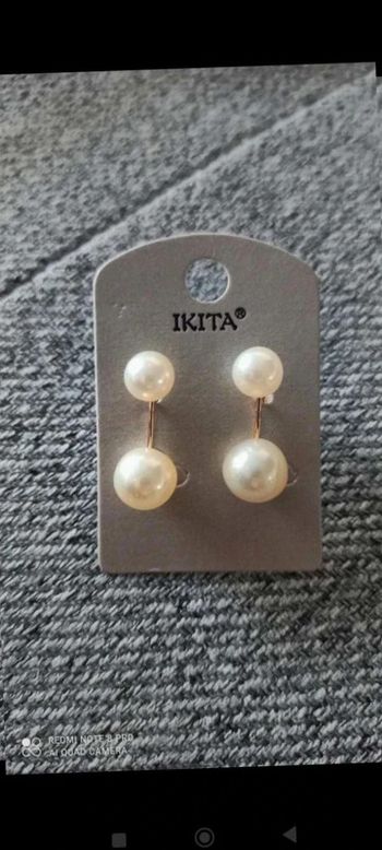 Boucles d'oreilles  crème  ikita longueur  2,5 cm