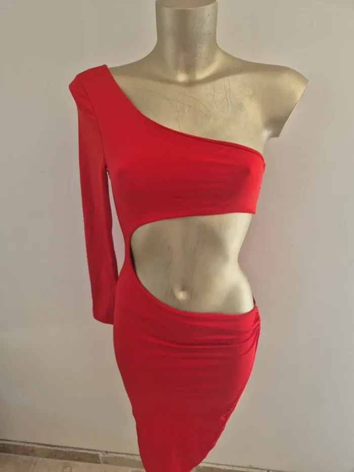 Robe originale été rouge taille s - photo numéro 4