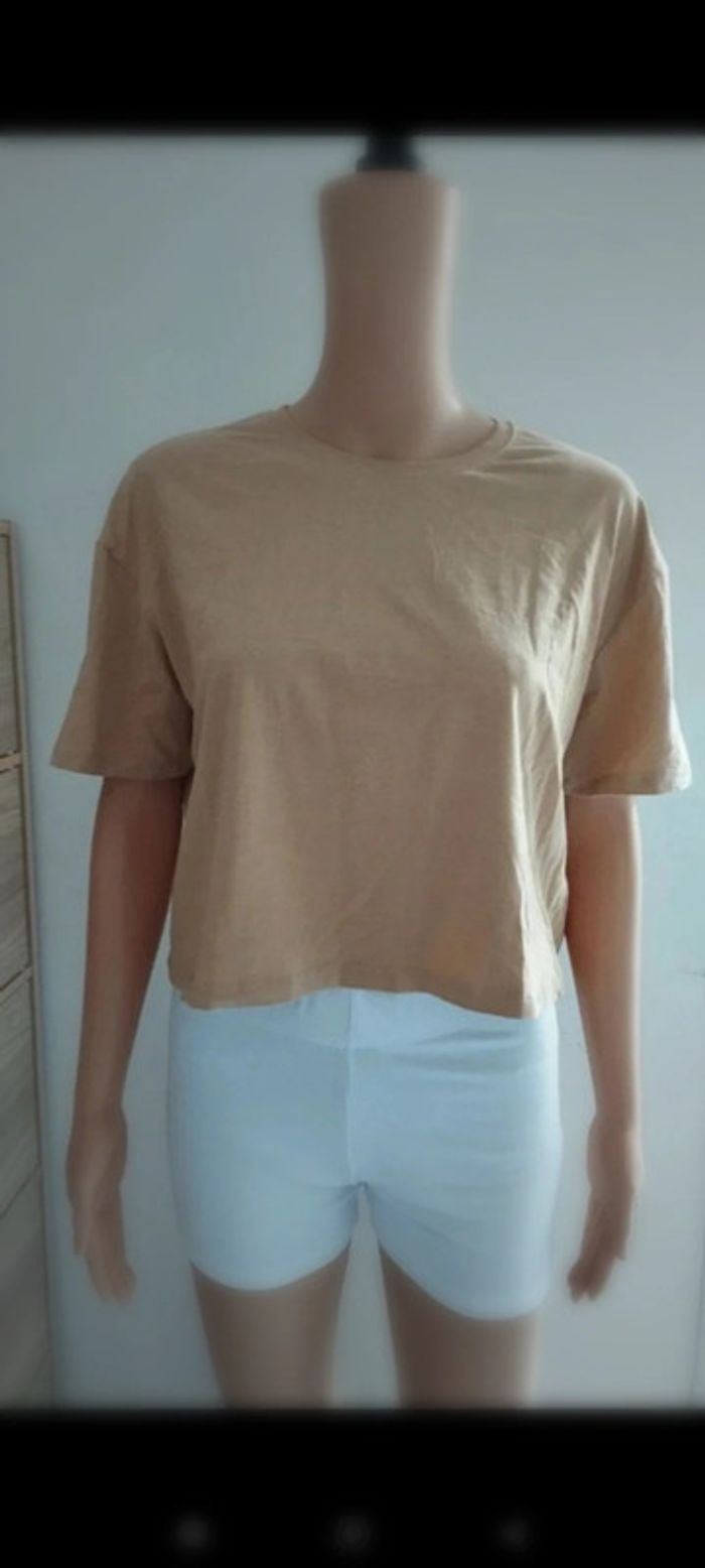 Tee shirt beige court Ardene taille xl femme - photo numéro 2