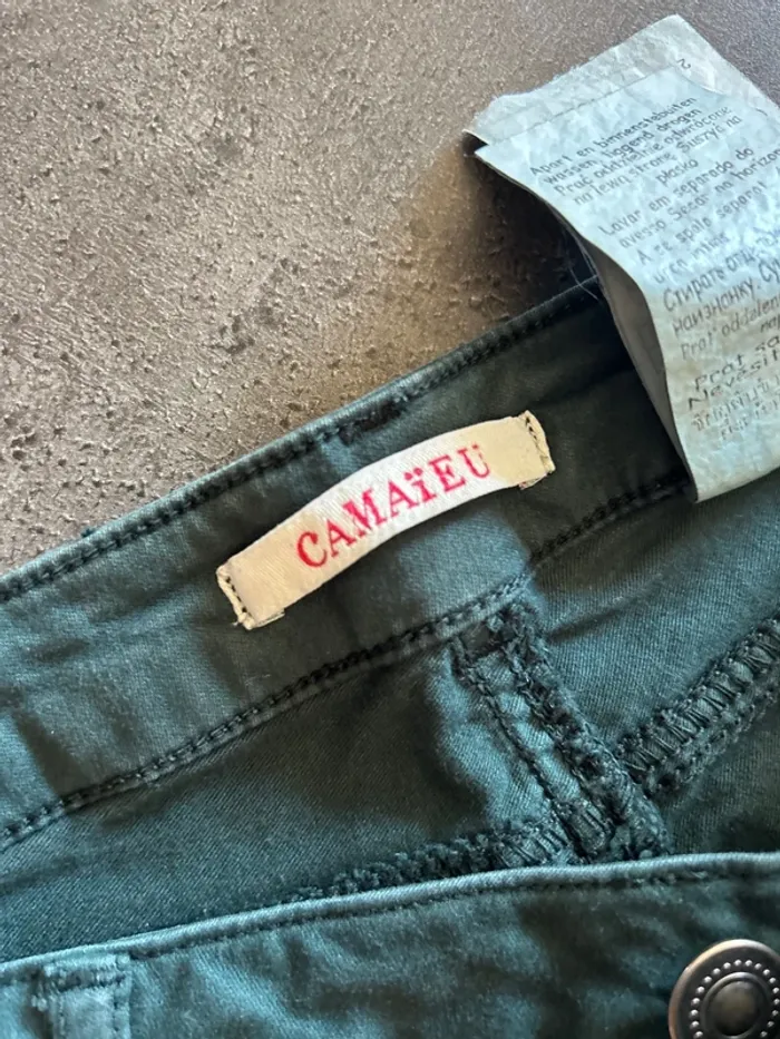 Pantalon femme, vert taille 36, camaïeu - photo numéro 3