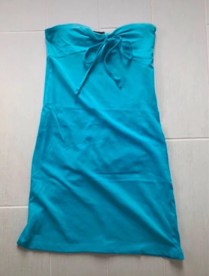Robe bustier bleu turquoise moulante sexy plage 34 xs - photo numéro 5