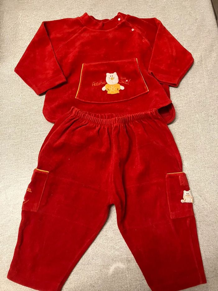 Pyjama polaire rouge Absorba – 18 mois