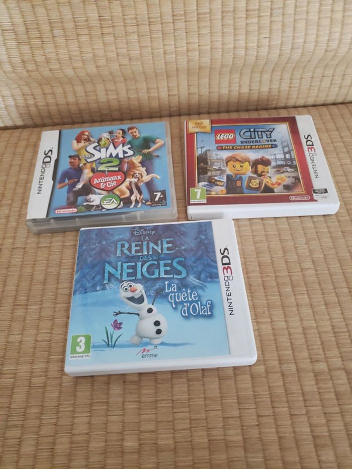 Lot de 3 jeux DS : sims, lego, olaf