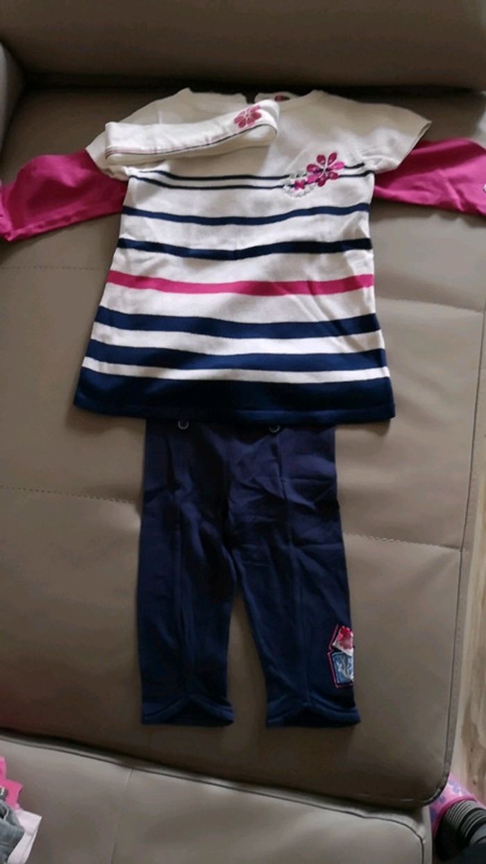 Ensemble 5 pièces bleu marine rose blanc - photo numéro 7