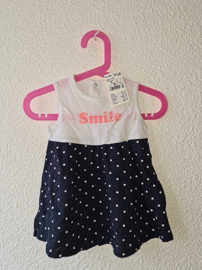 robe blanche et bleu marine smile Kiabi