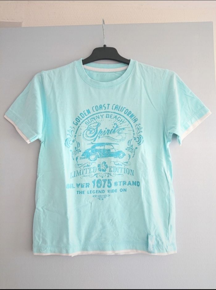 T-shirt mc turquoise California 10 ans garçon