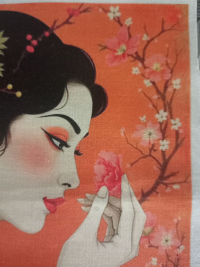 Carré tissu Geisha fleur de cerisier - photo numéro 6