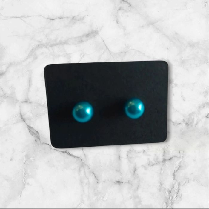 Boucles d'oreilles bleu vert perle