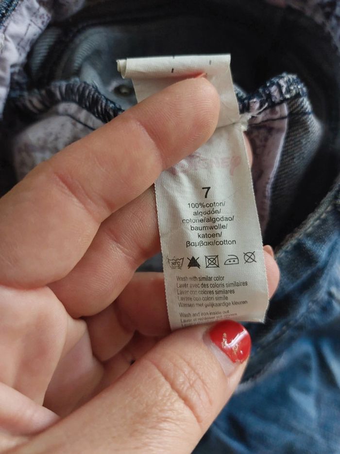 Jupe en jean Disney 💯% coton réglable 👧 7ans - photo numéro 4