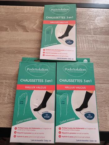 Lot de 3 paires de chaussettes 3 en 1 neuve podosolution