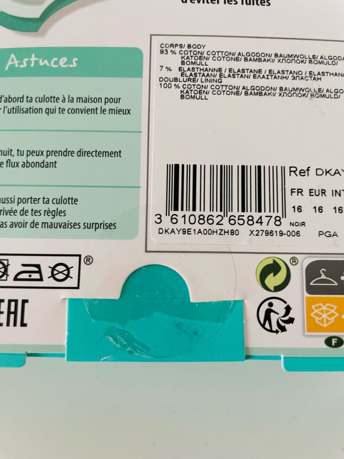 Culotte menstruelle neuve Dim 16 ans - photo numéro 4