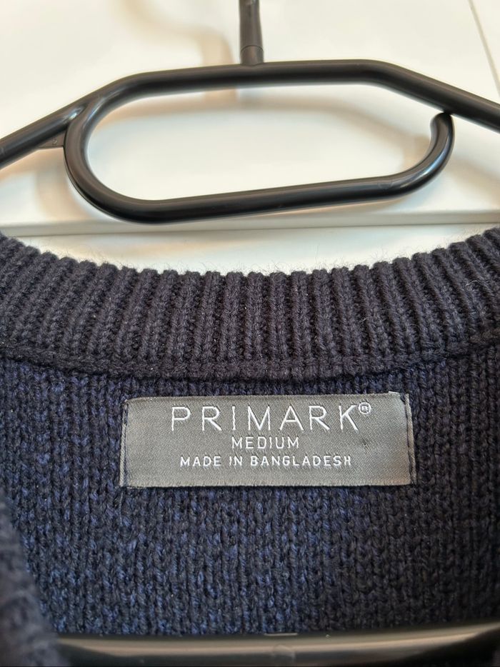 Pull marine à carreaux Homme Primark Tailles M-L - photo numéro 4