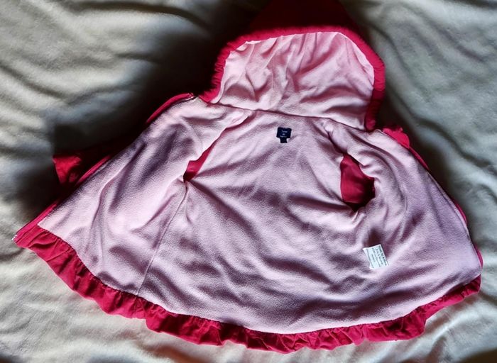 Manteau d'hiver à capuche rose fushia 12 mois "Terre de marin" - photo numéro 4