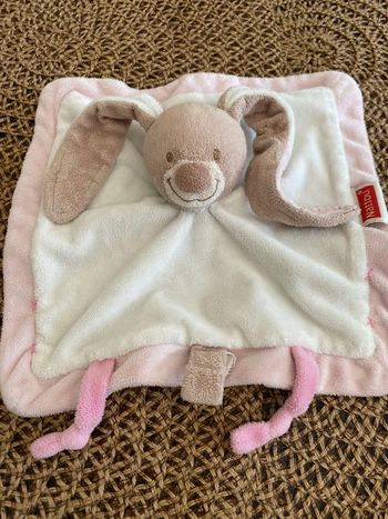 Doudou  lapin plat Nattou rose 