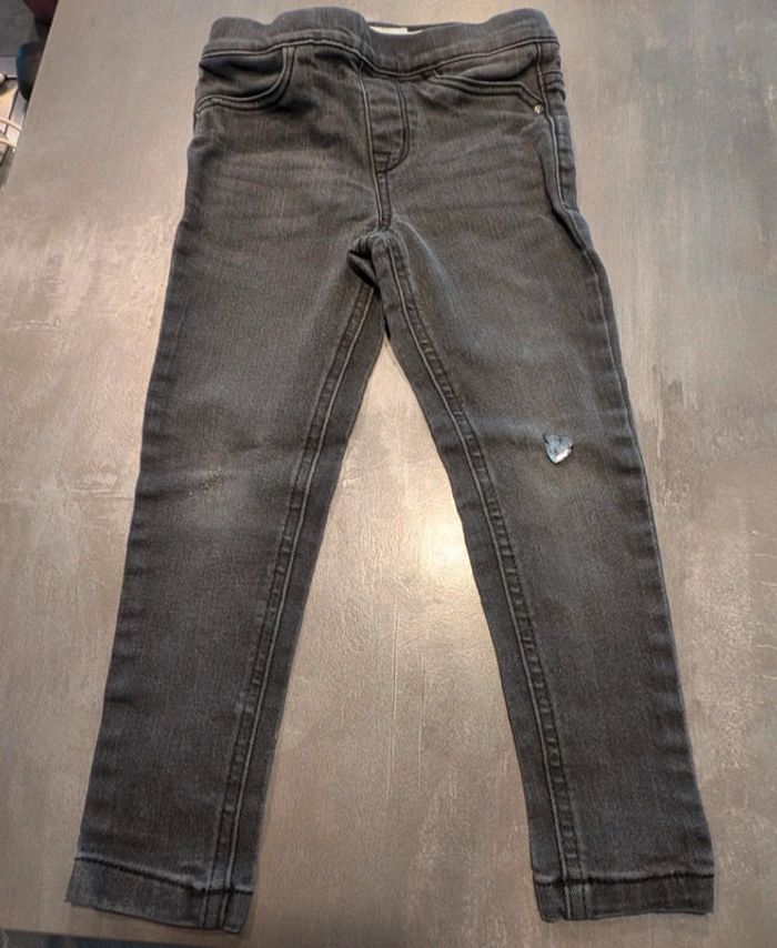 Pantalon jegging jean noir fille 3/4 ans