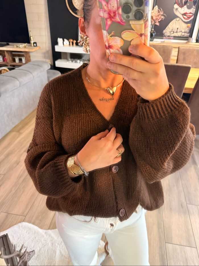 Gilet marron tout doux - photo numéro 2