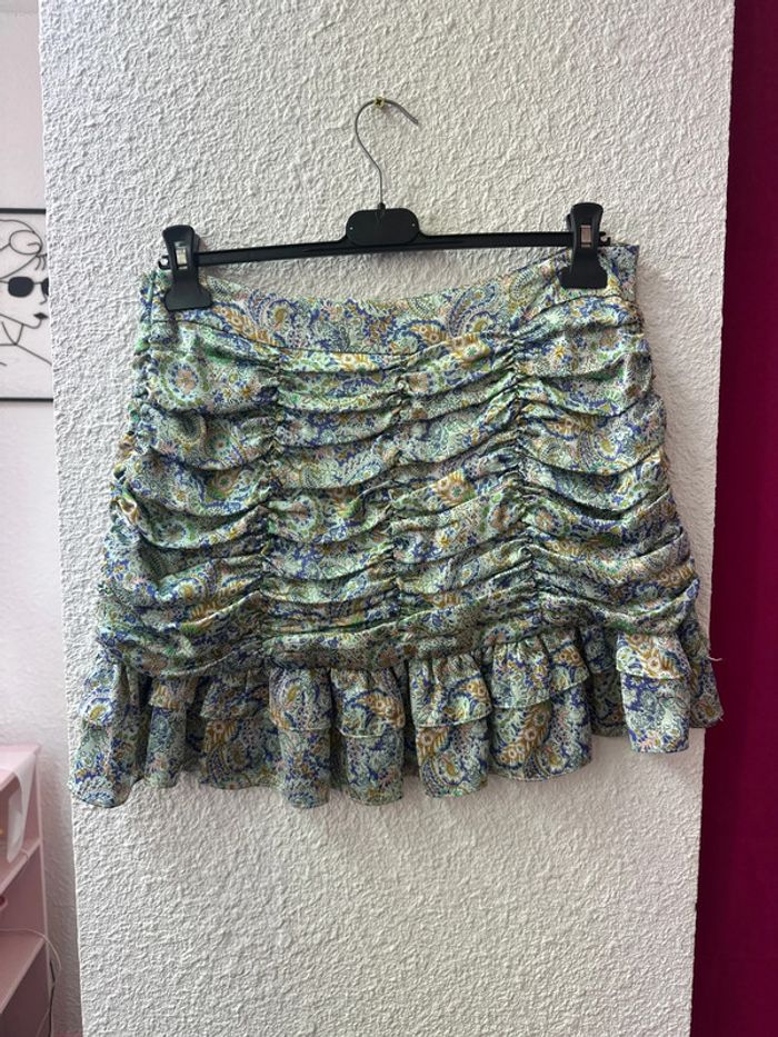 Jupe Zara drapée à motifs taille L - photo numéro 3