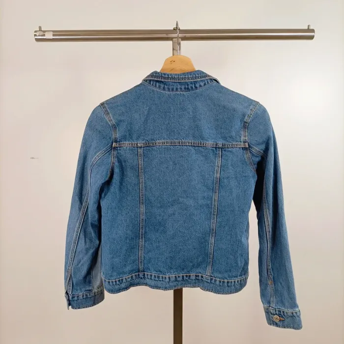 Veste en jean bleu clair KIABI enfant 12 ans coupe droite denim classique A1483 - photo numéro 7