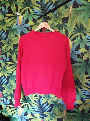 Pull manches ajourées brodées