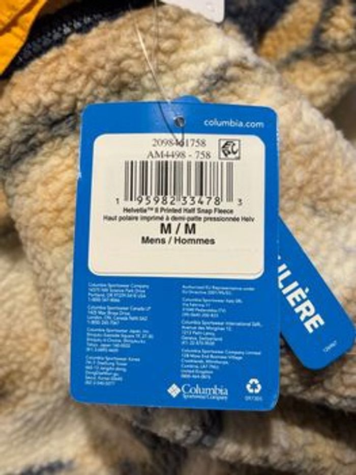 Polaire Sherpa imprimée M Fleece Helvetia II Vintage Columbia printed beige blanc bleu orange - photo numéro 8