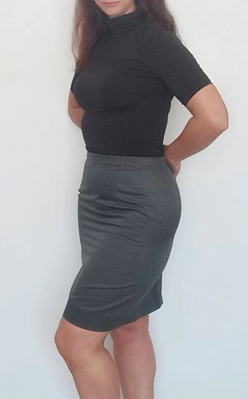 Jupe tailleur chic grise taille 36