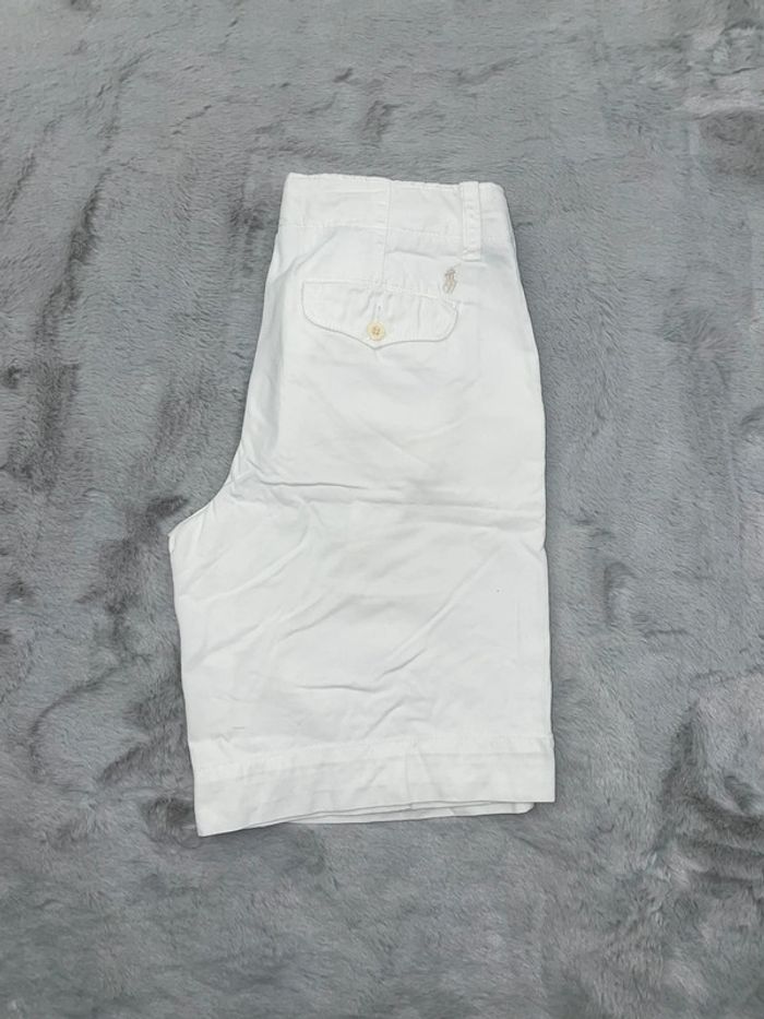 Short Polo Ralph Lauren blanc logo crème - Taille 30