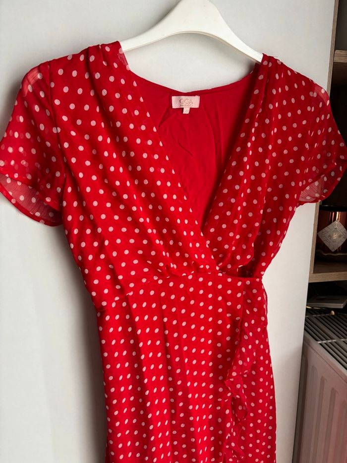 Robe longue porte feuille petit pois rouge taille - photo numéro 4