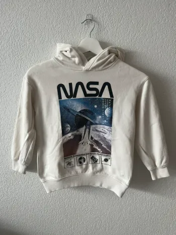 Sweat à capuche Nasa H&M blanc – taille 6-8 ans (122/128 cm)