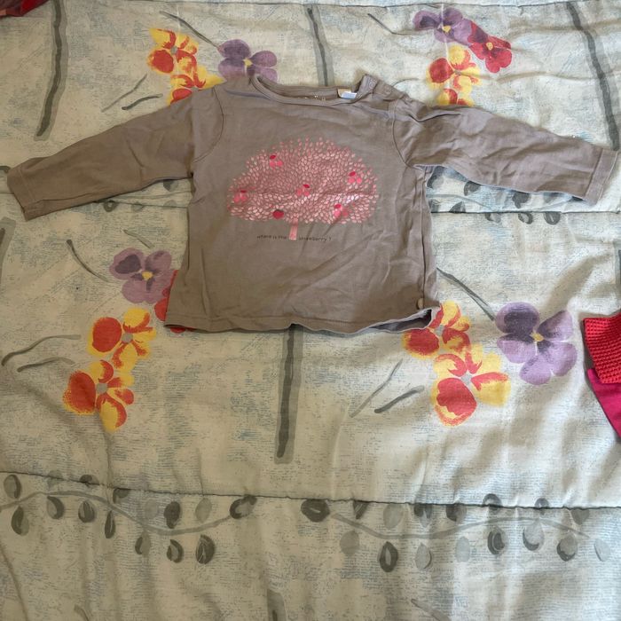 T-shirt manches longue gris avec arbre