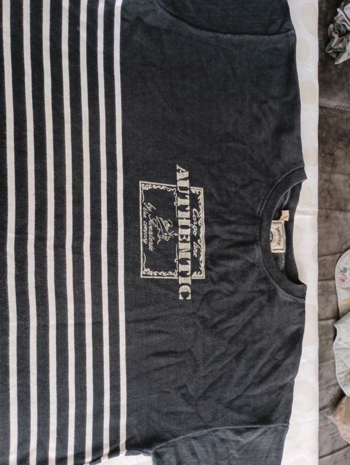 Tee shirt manches courtes marinière femme La Sweaterie Comptoir des cotons taille XL rétro vintage - photo numéro 3