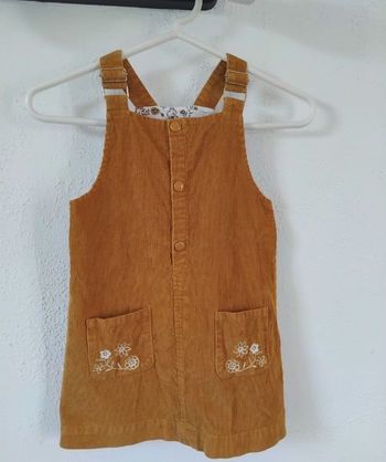 Robe Salopette Velours Fleurs Hiver 7 ans Fille 💛