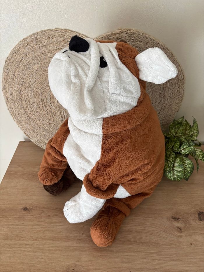 Grande peluche chien bouledogue marron blanc IKEA - photo numéro 2