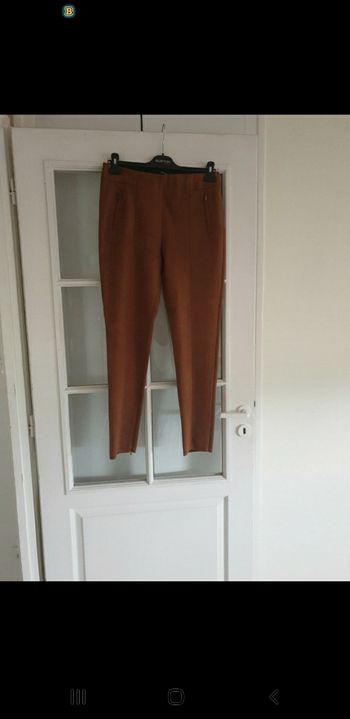 Pantalon effet velour camel