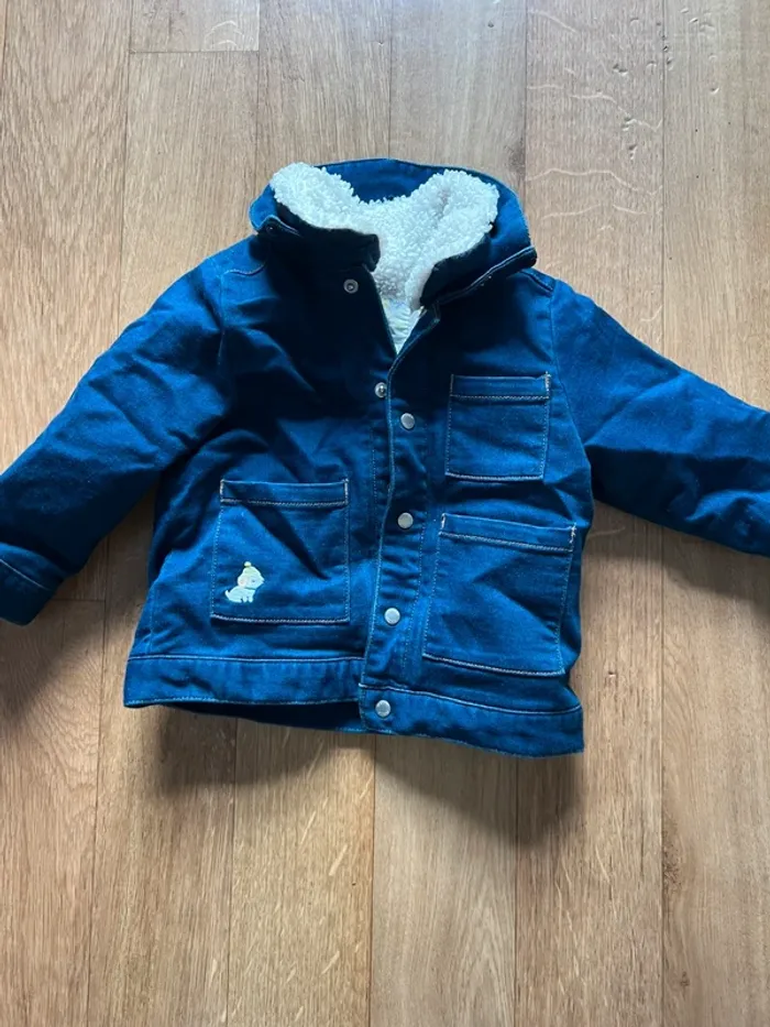 Veste en jean fourrure amovible