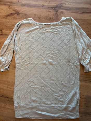 Haut manches 3/4 beige doré gamme camaïeu taille 38