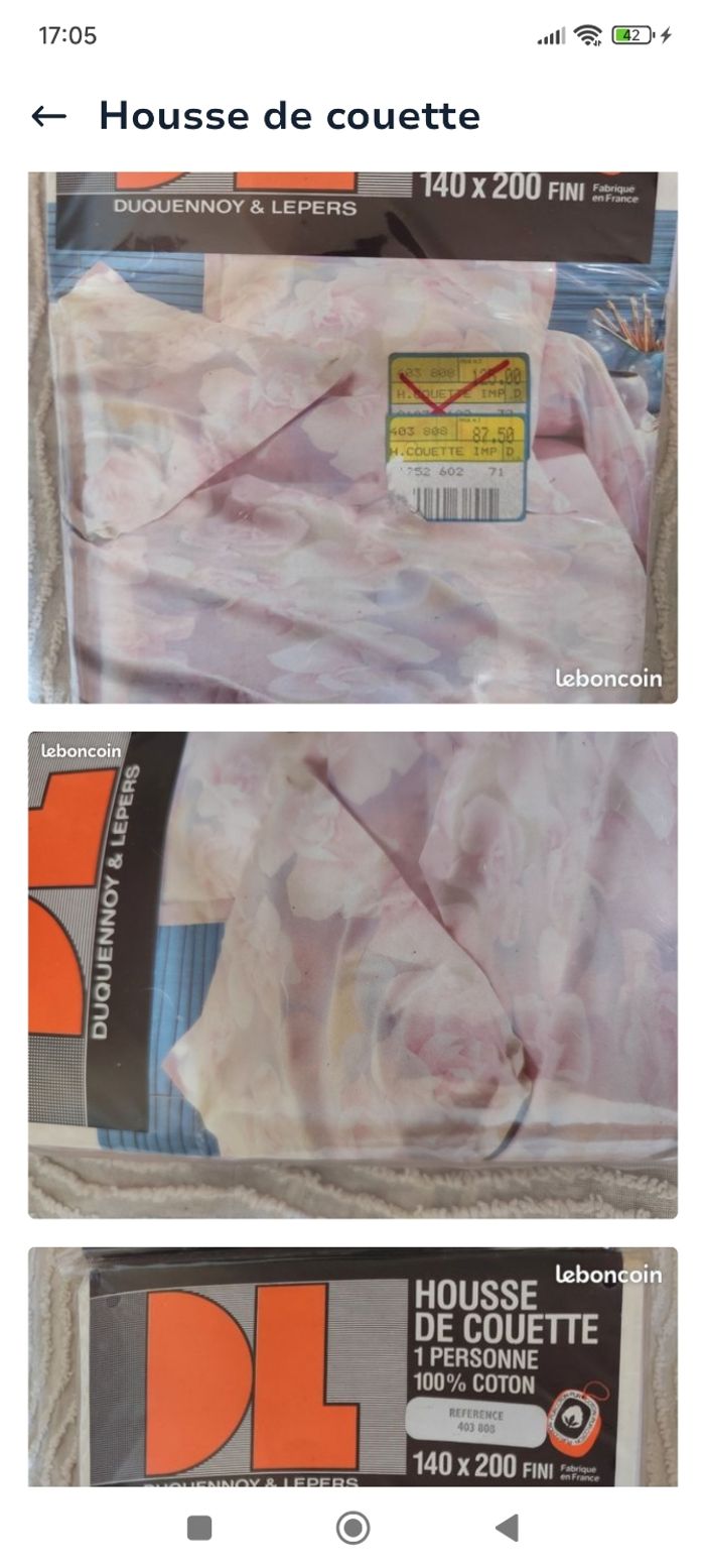 Housse de couette 1 personne