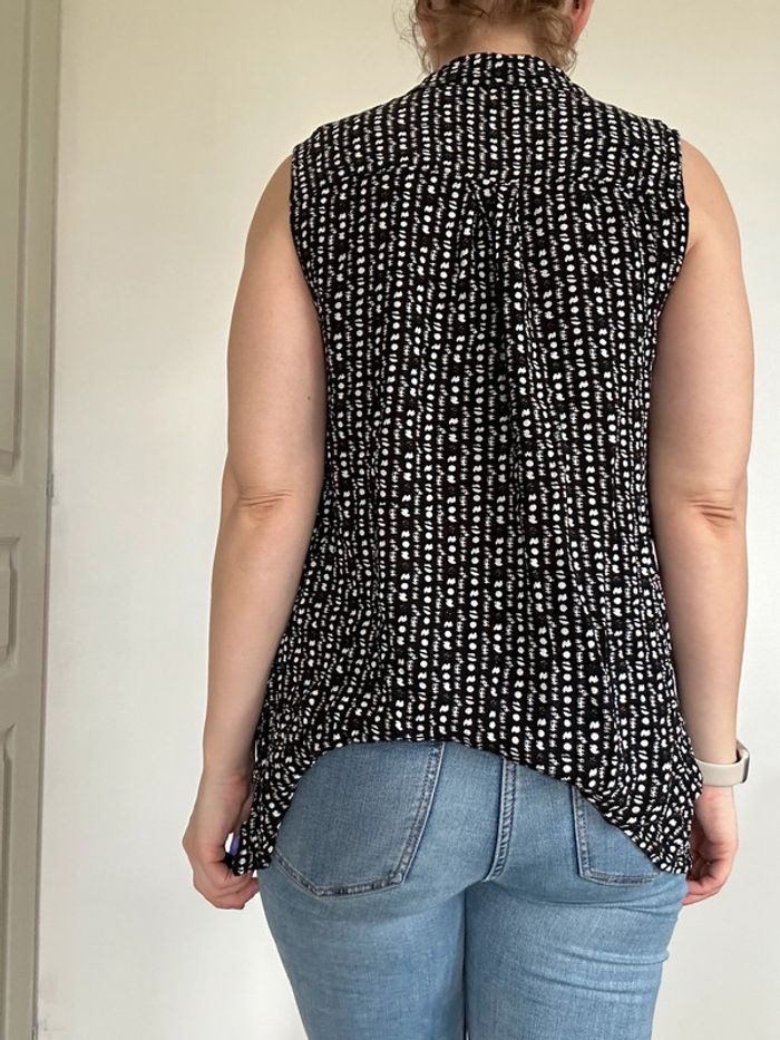 Chemise sans manches noire et blanche – Taille 36/38 – Très bon état - photo numéro 8
