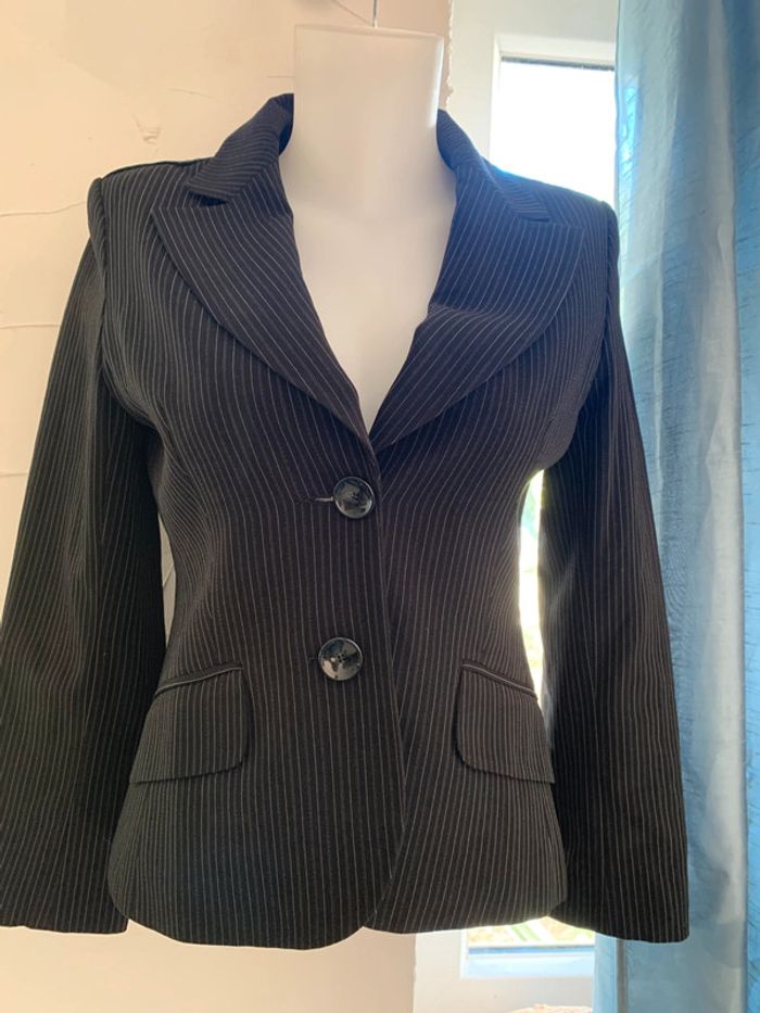 Blazer 1. 2 3 taille 38 noir fine rayure - photo numéro 2