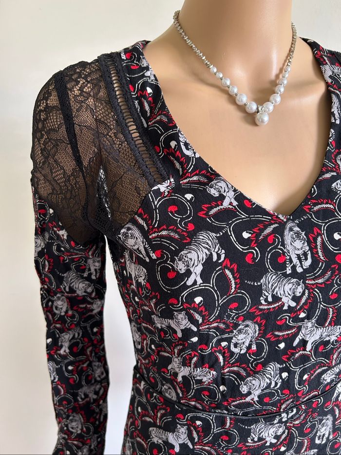 Robe imprimée à manches longues Morgan taille 36 TBE - photo numéro 4
