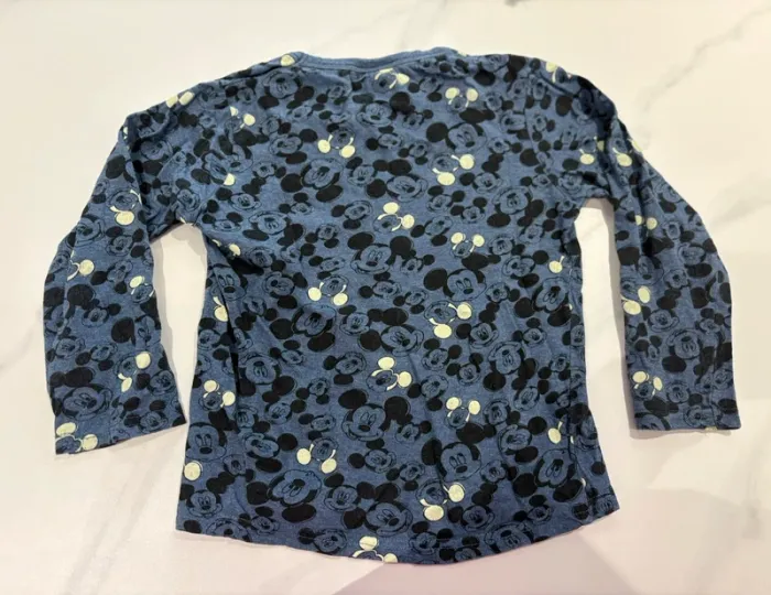 T-shirt manches longues bleu/blanc 5 ans Mickey Mouse Disney - photo numéro 4