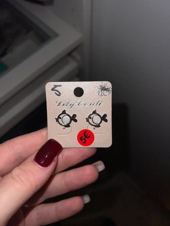 Paire de boucle d’oreille poisson neuves acier inoxydable