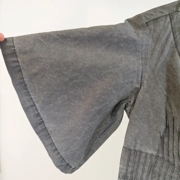 Robe grise Diesel à manches évasées taille S coupe féminine et détails lacés A1553 - photo numéro 4