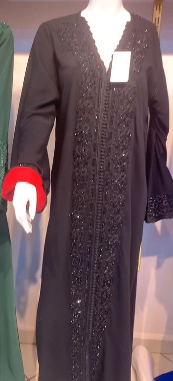 Caftan noir  perles et broderie
