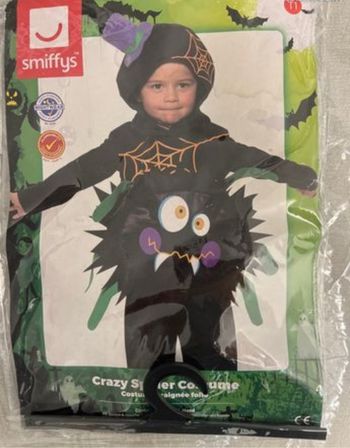 Costume araignée folle, tunique et capuche
