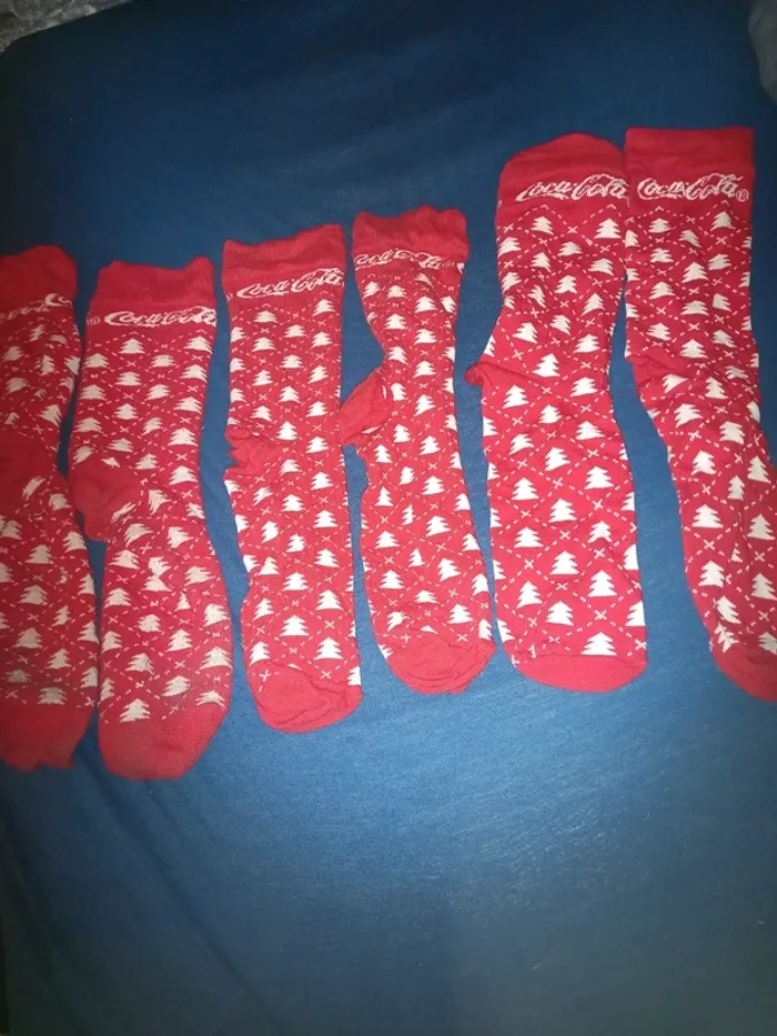 3 paires de chaussettes coca cola