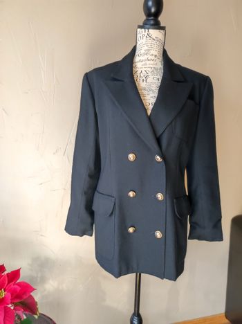 Veste noire cintrée en laine René Wells taille 38