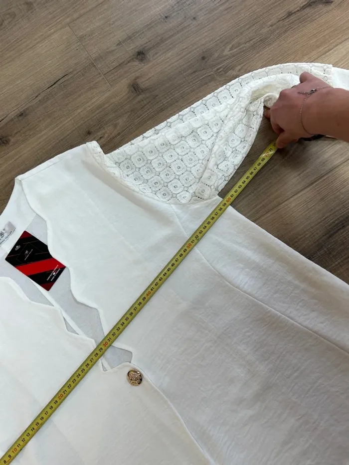 Gilet femme grande taille top femme blanc blouse femme taille 46 taille 48 - photo numéro 5
