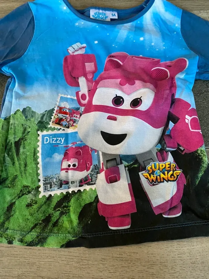 Pyjama manches longues super wings 5 ans bleu - photo numéro 3