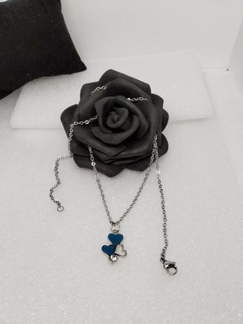 collier coeur bleu
