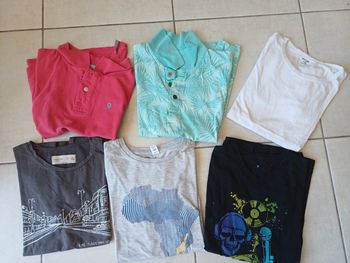 Lot 6 t-shirts manches courtes 8 - 10 ans